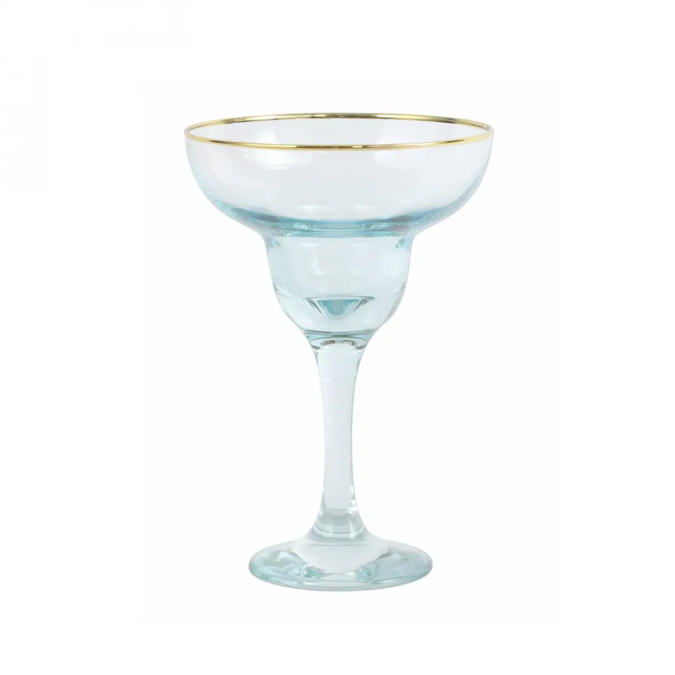 Rainbow Turquoise Margarita Glass 6.5"H, 4 oz