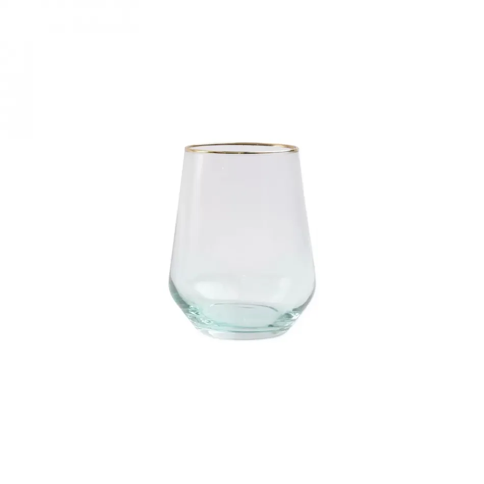 Rainbow Yellow Stemless Wine Glass 4.25"H, 14 oz