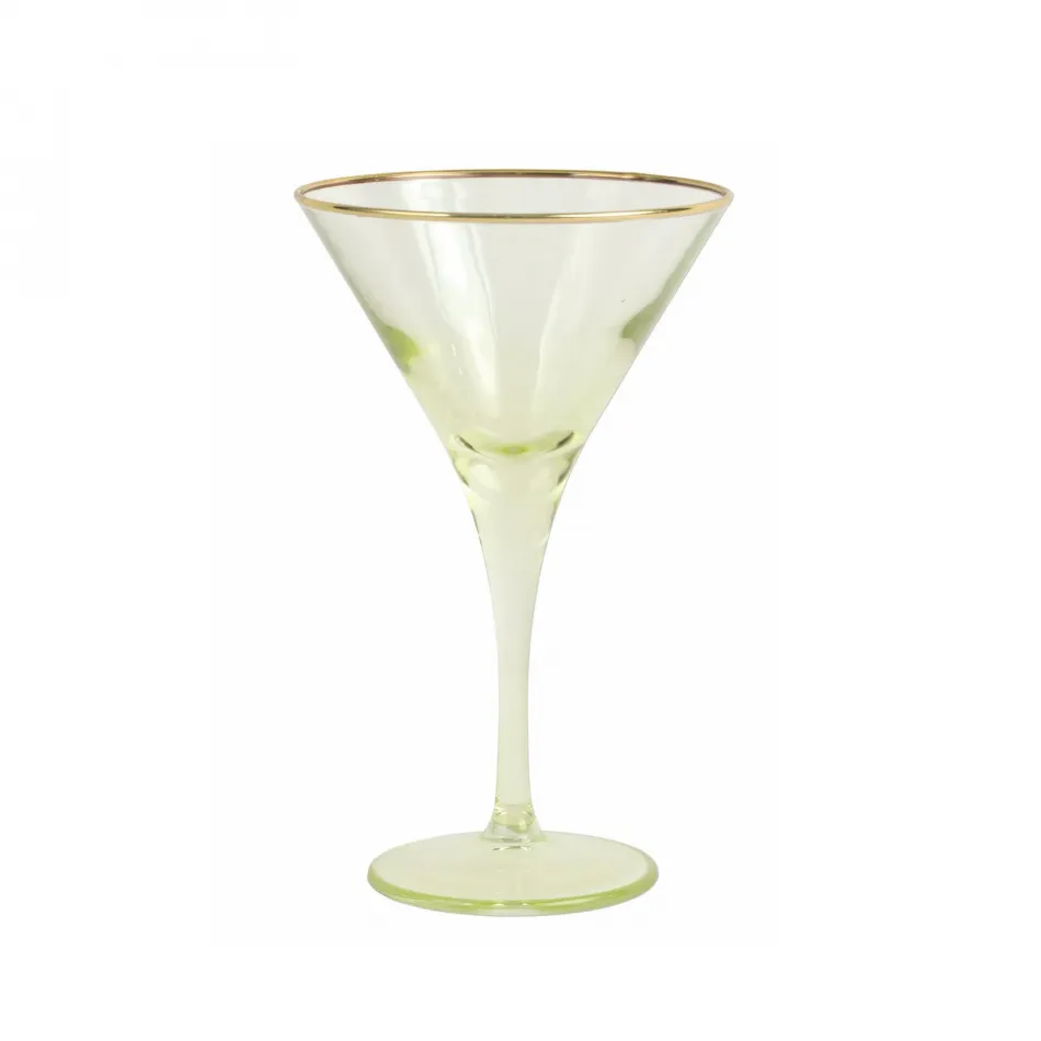 Rainbow Yellow Martini Glass 7"H, 4 oz