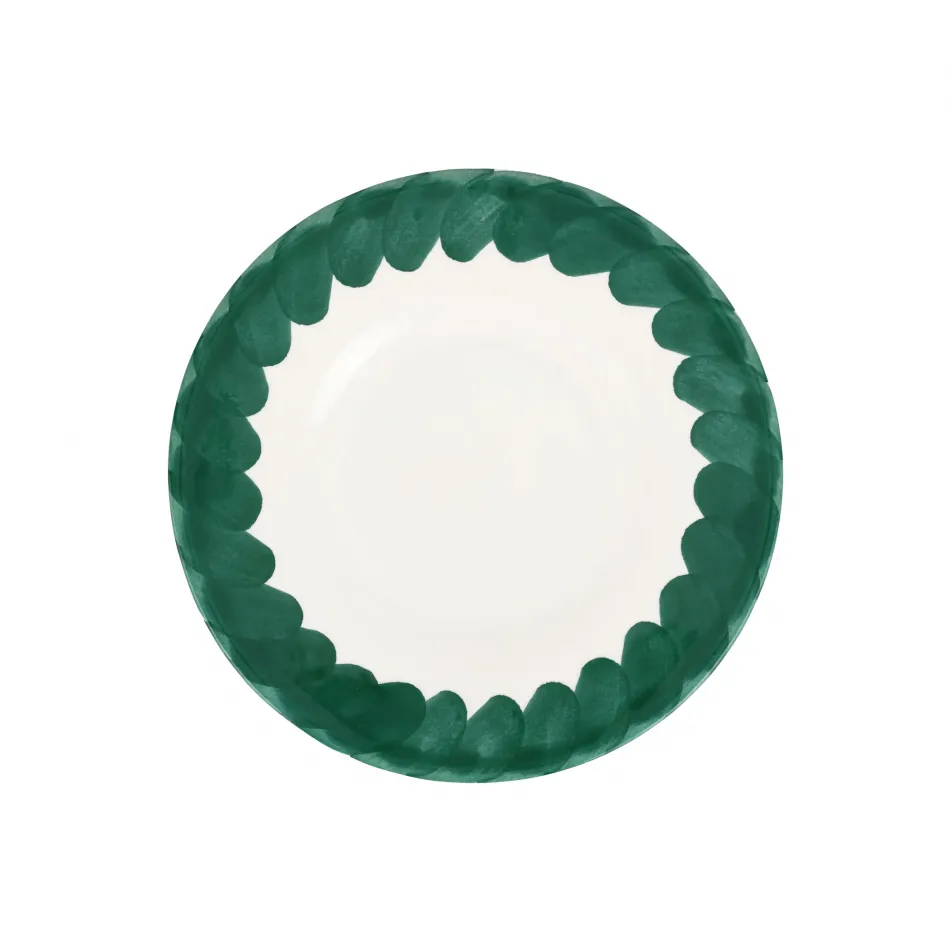 Lisbon Green Brushstroke Salad Plate 9"D