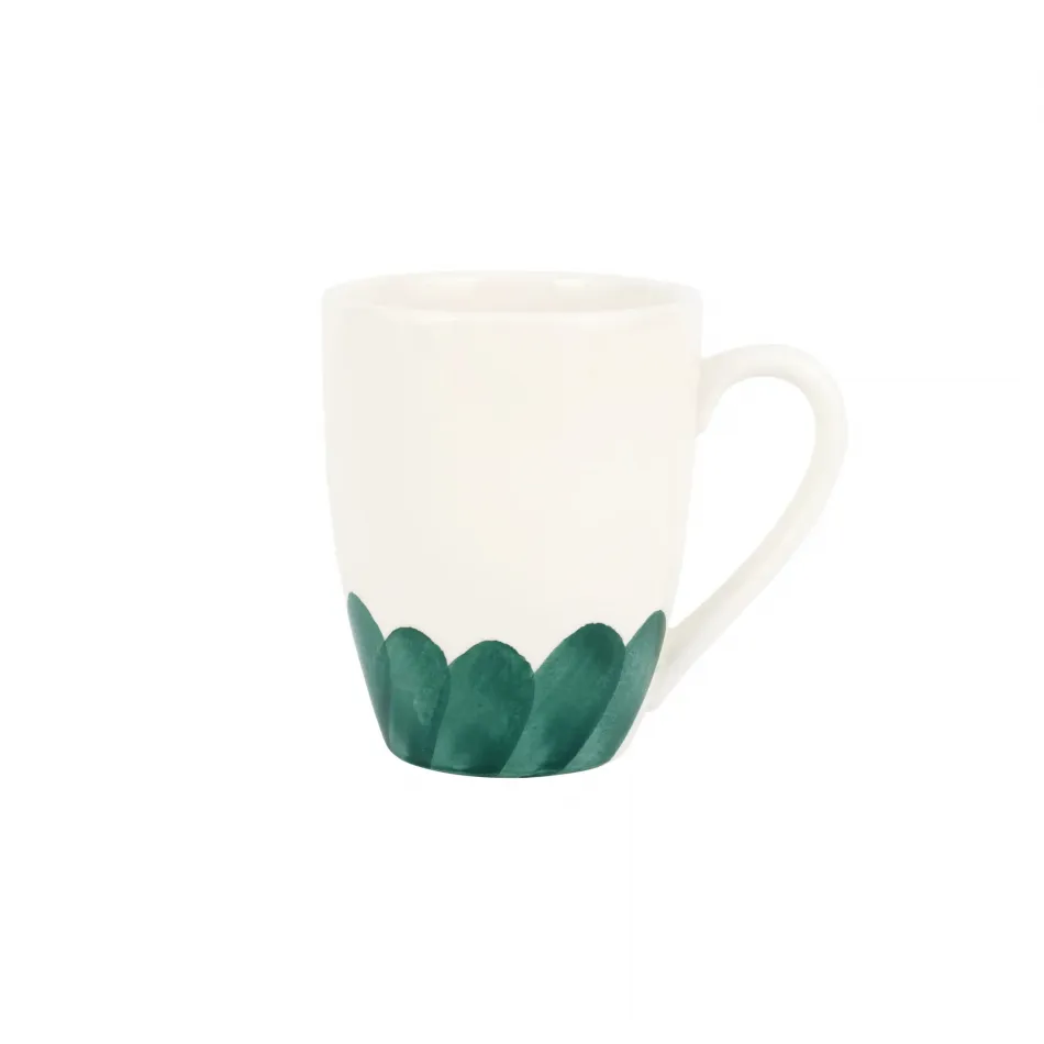 Lisbon Green Brushstroke Mug 4.5"H, 12 oz