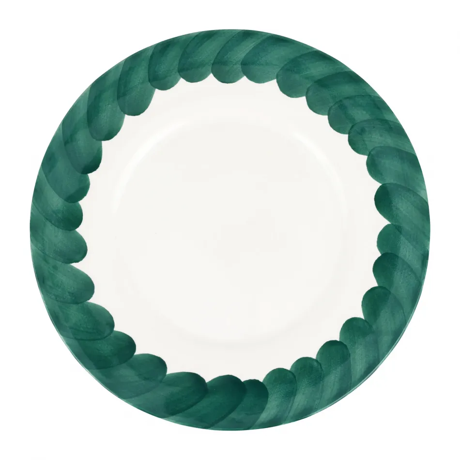 Lisbon Green Brushstroke Round Platter 13"D