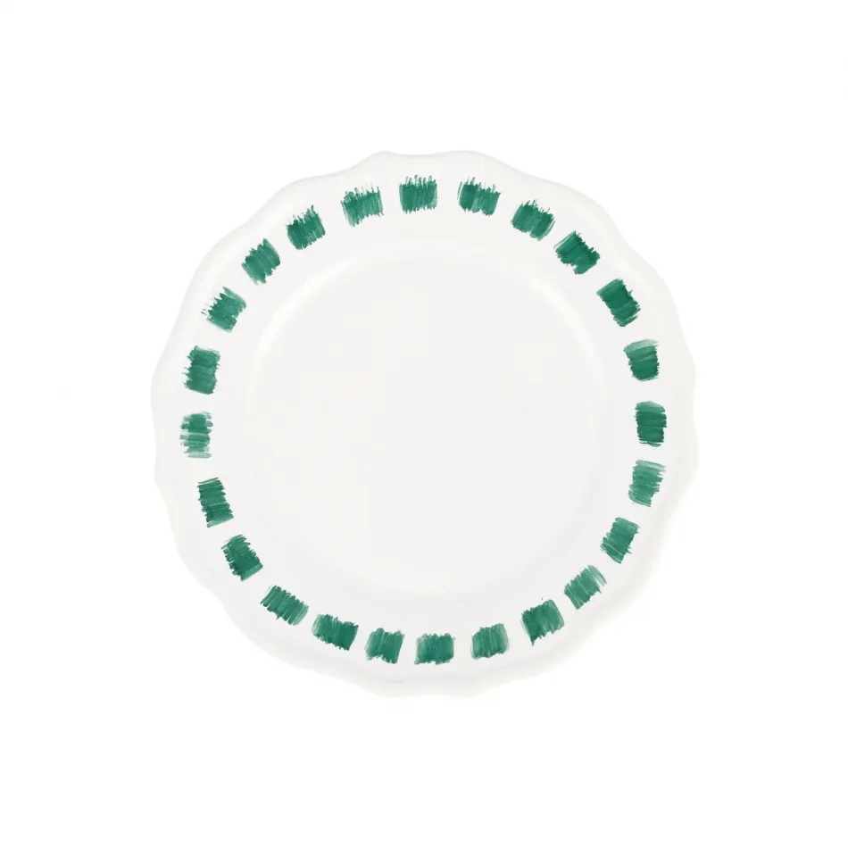 Lisbon Green Stitch Salad Plate 9"D