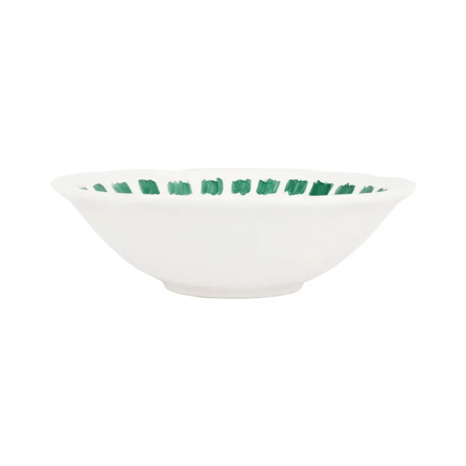 Lisbon Green Stitch Serving Bowl 11"D, 3.25"H