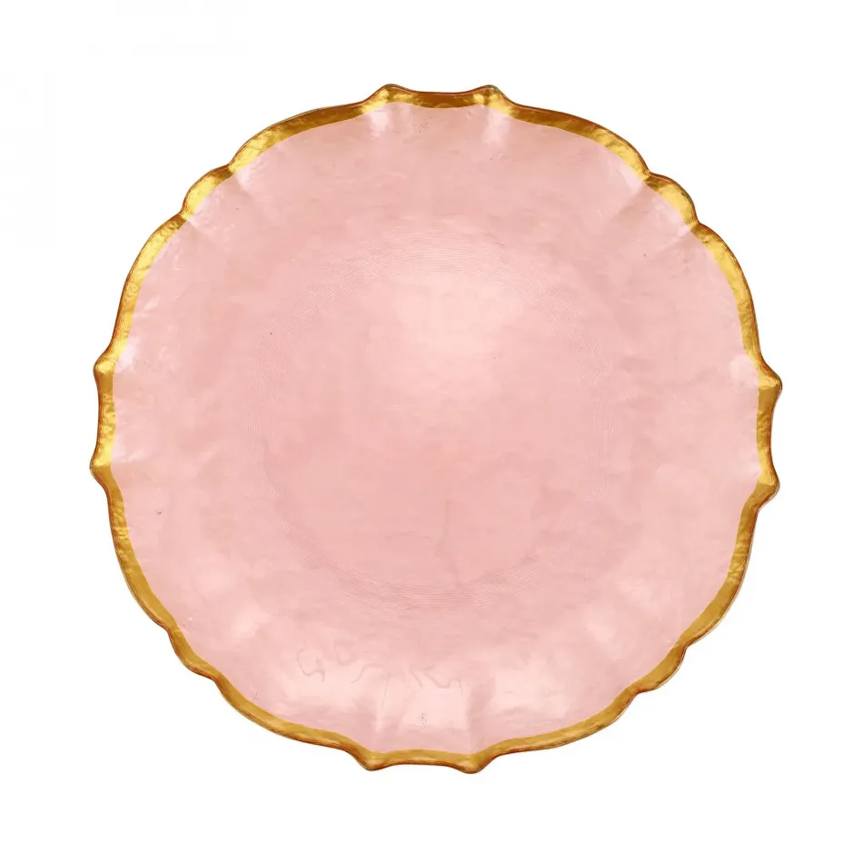 Baroque Glass Pink Dinner Plate