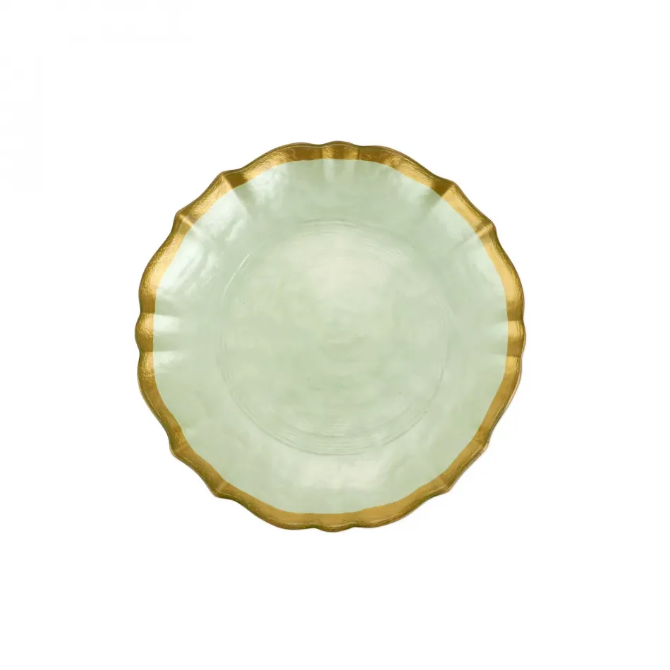 Baroque Glass Pistachio Cocktail Plate 6"D