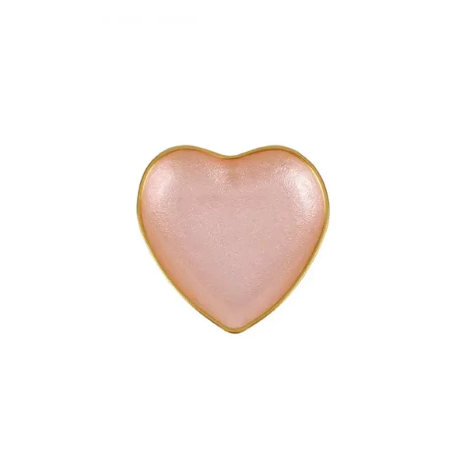 Baroque Glass Pink Heart Cocktail Plate