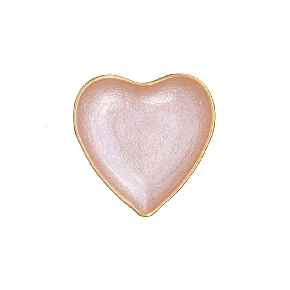 Baroque Glass Pink Heart Plate