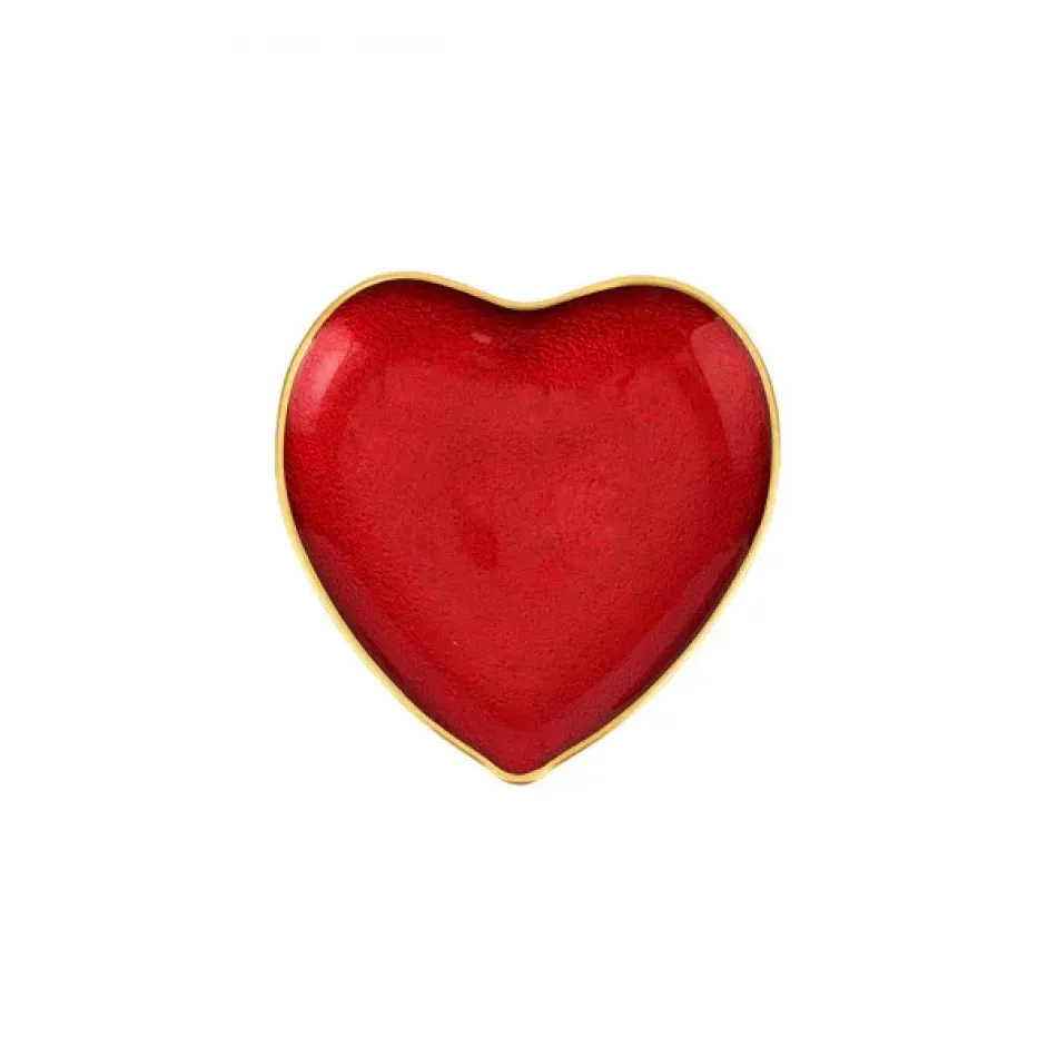 Baroque Glass Red Heart Plate