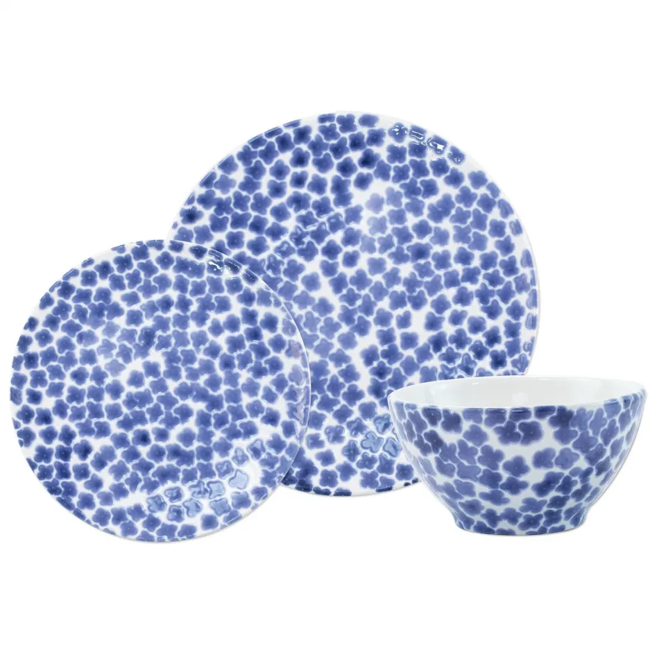 Santorini Flower 3-Piece Place Setting 6"-10.75"D, 3.25"H