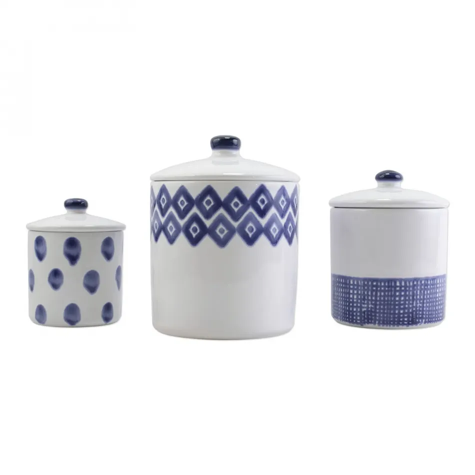 Santorini Canister Set 5"-7.5"D, 6.25"-9.5"H