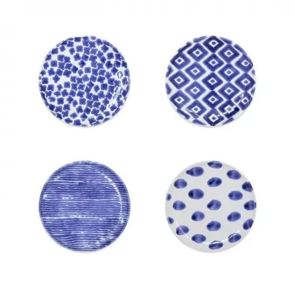 Santorini Assorted Cocktail Plates - Set of 4 6.5"D