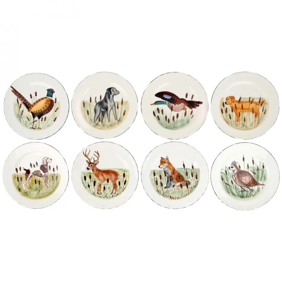 Wildlife Assorted Dinner Plates - Set of 8 11"D