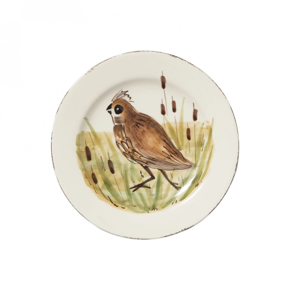 Wildlife Quail Salad Plate 8.5"D