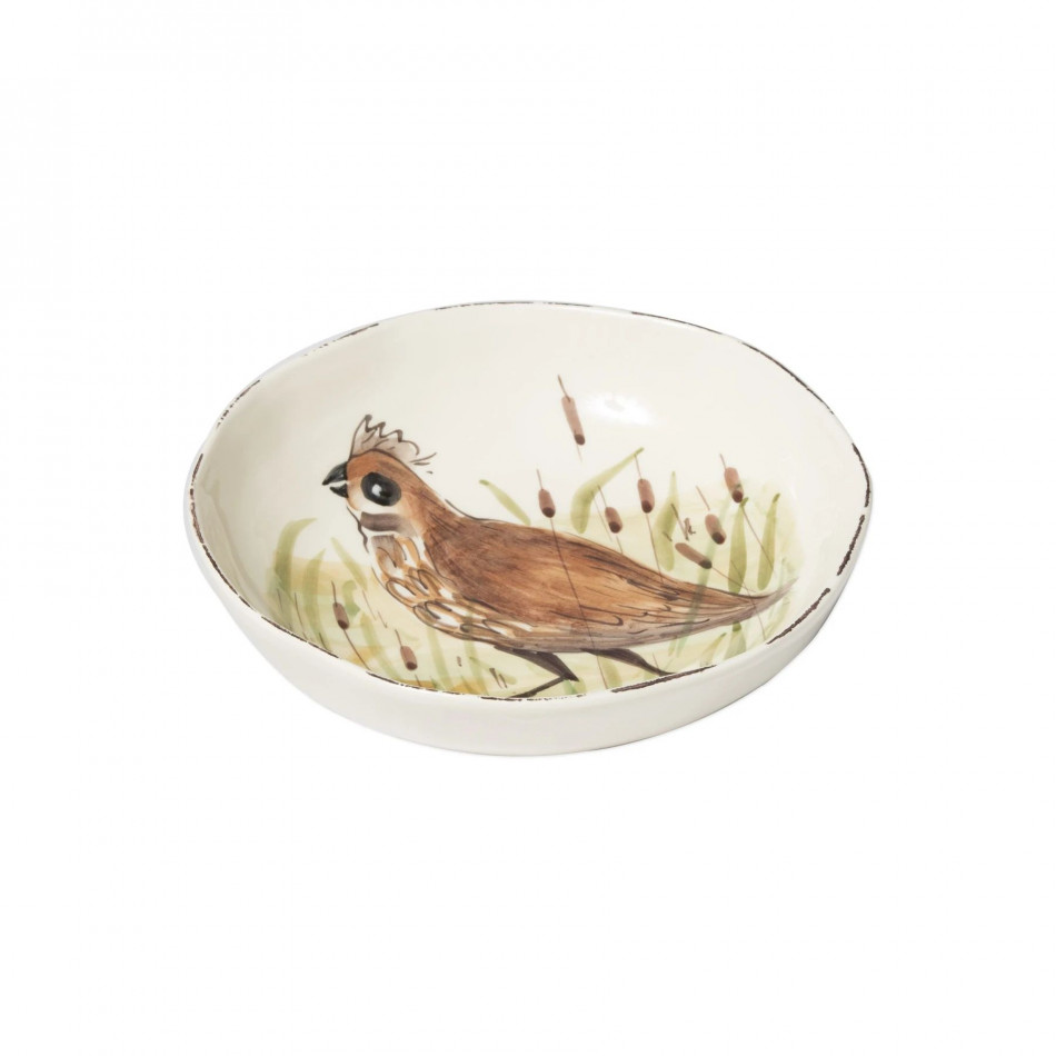 Wildlife Quail Pasta Bowl 8.5"D, 2"H