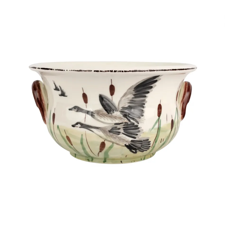 Wildlife Geese Cachepot 14"D, 8"H