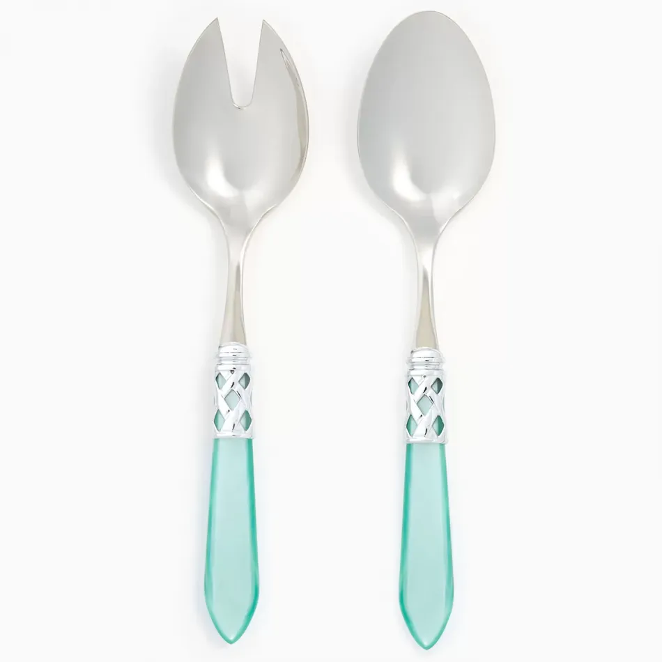 Aladdin Brilliant Aqua Salad Serving Set 9.75"L