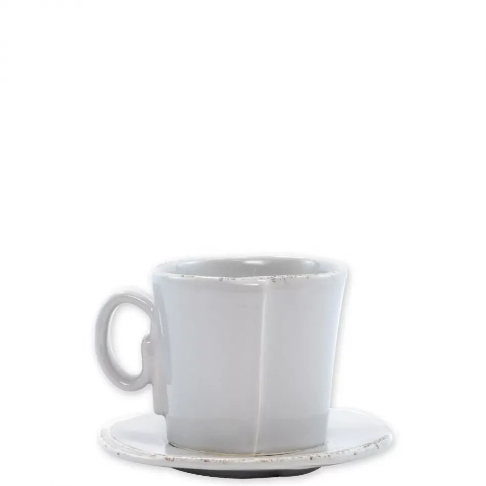 Lastra Light Gray Espresso Cup & Saucer 3"H, 4 oz