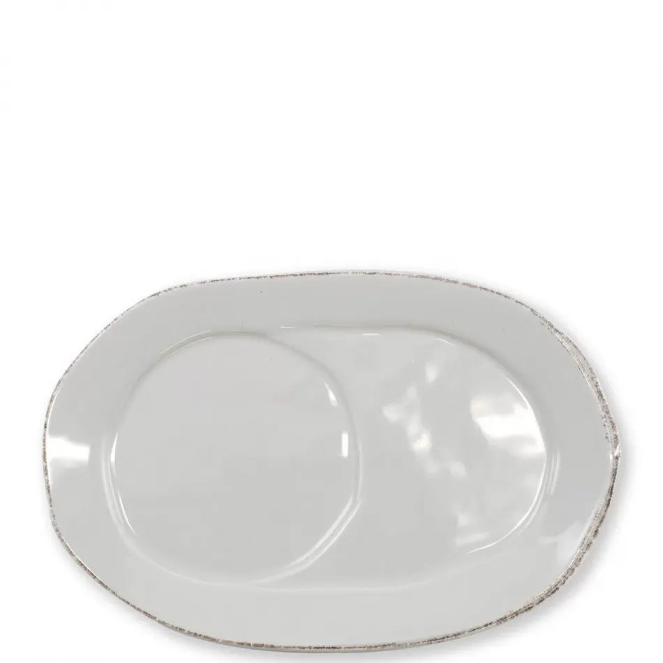 Lastra Light Gray Oval Tray 10.25"L, 6.75"W