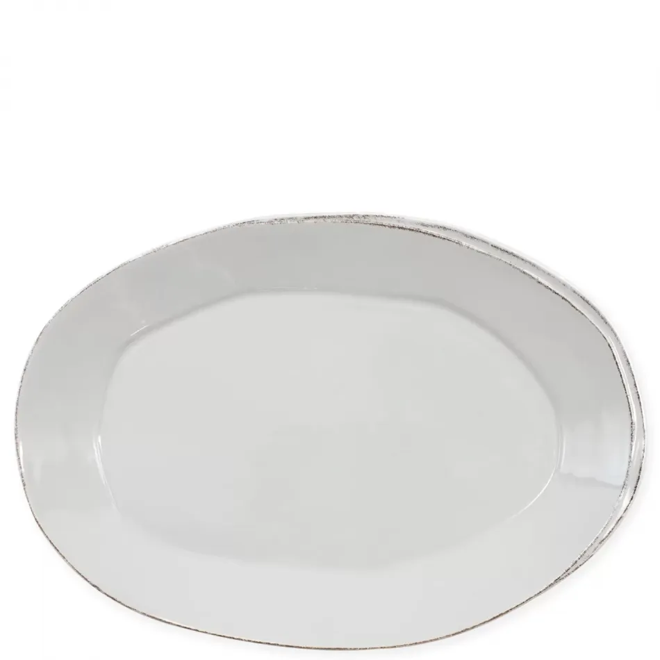 Lastra Light Gray Oval Platter 18.5"L, 12.5"W