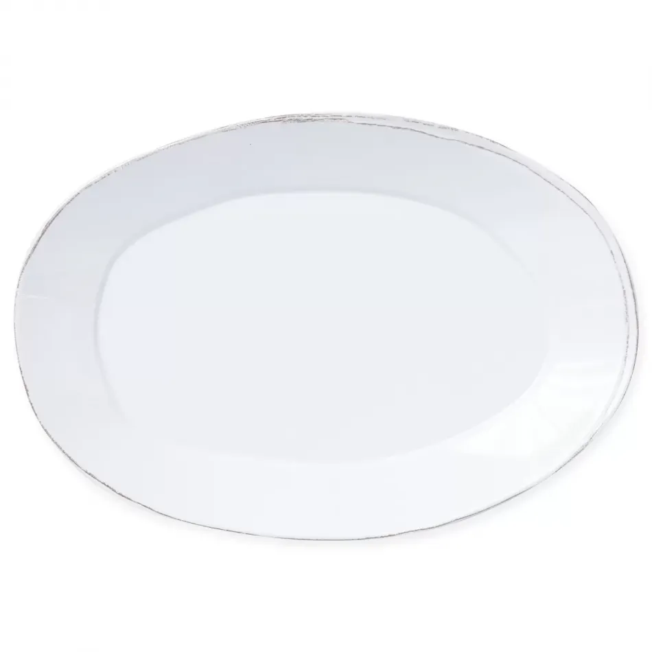 Melamine Lastra White Oval Platter 18"L, 12.5"W