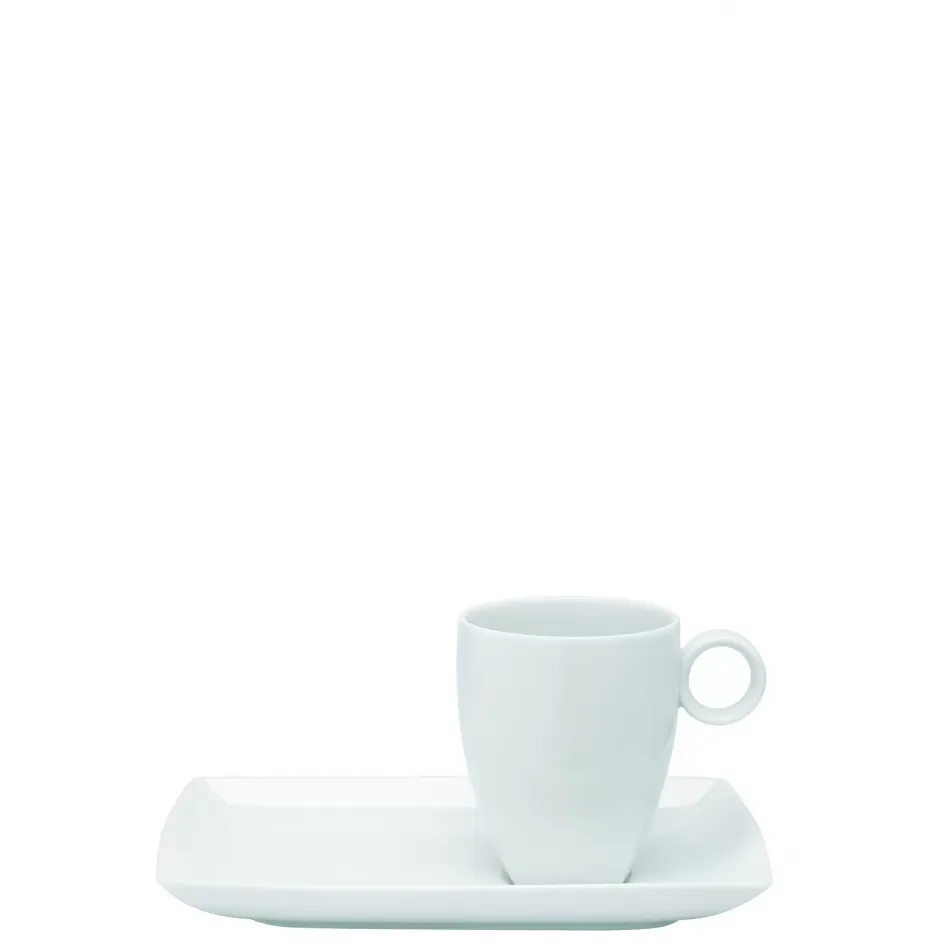 Carre White Tray & Mug