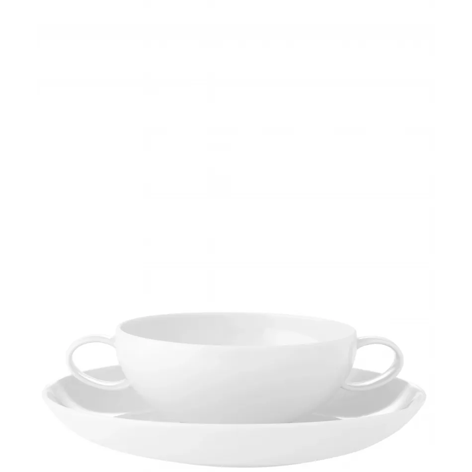 Domo White Consomme Cup & Saucer