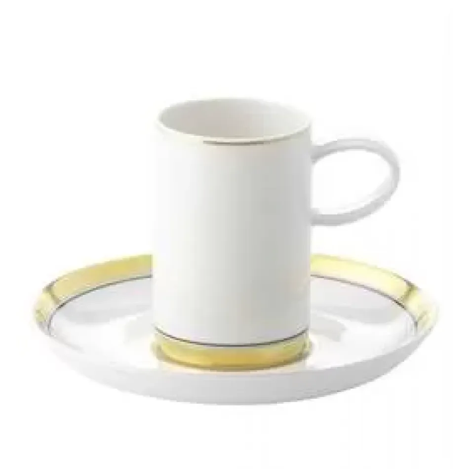 Domo Gold Coffee Cup & Saucer