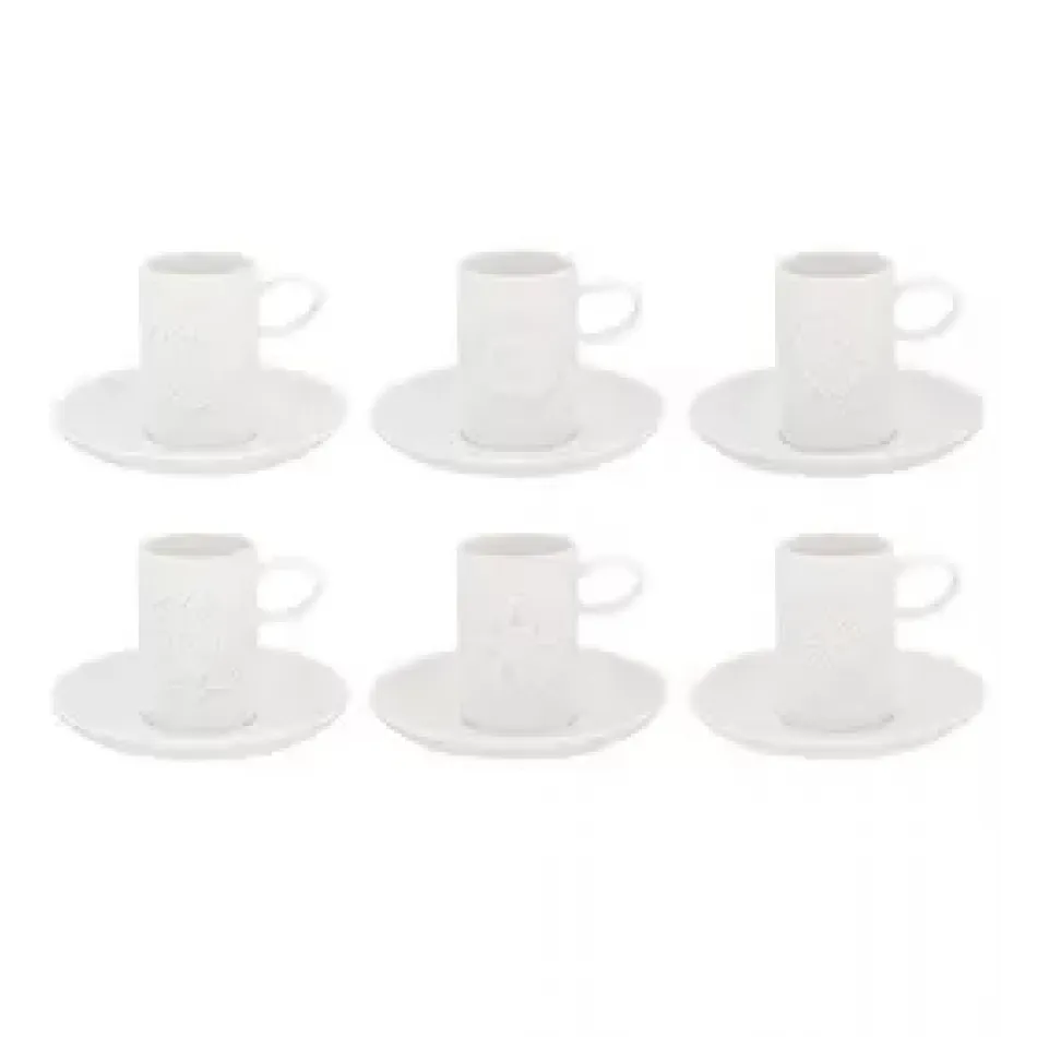 Ornament Set Of 6 Coffee Cup & Saucer