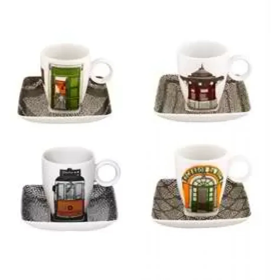 Alma de Lisboa Set 4 Cups & Saucers