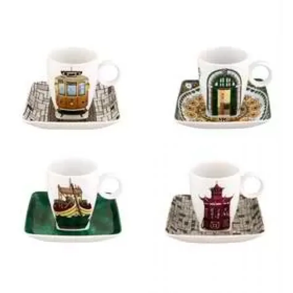 Alma do Porto Set 4 Cups & Saucers