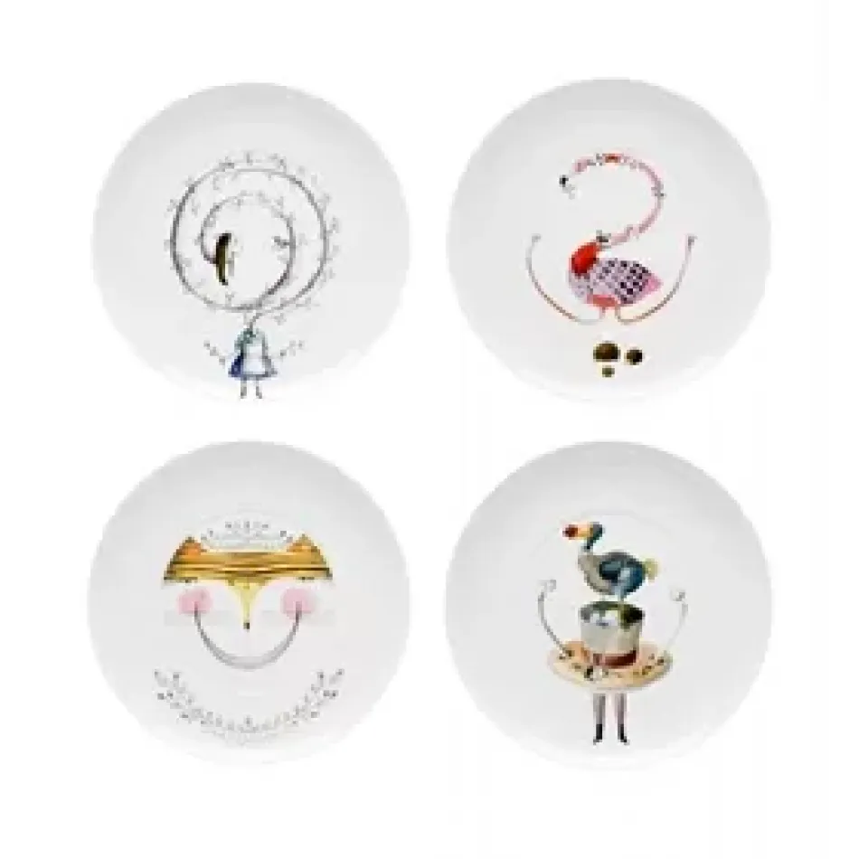 Tea with Alice Set 4 Dessert Plates (Gift Box)