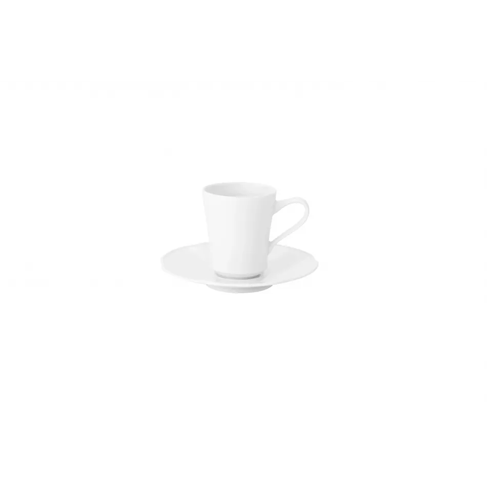 Crown White Espresso Coffee Cup & Saucer