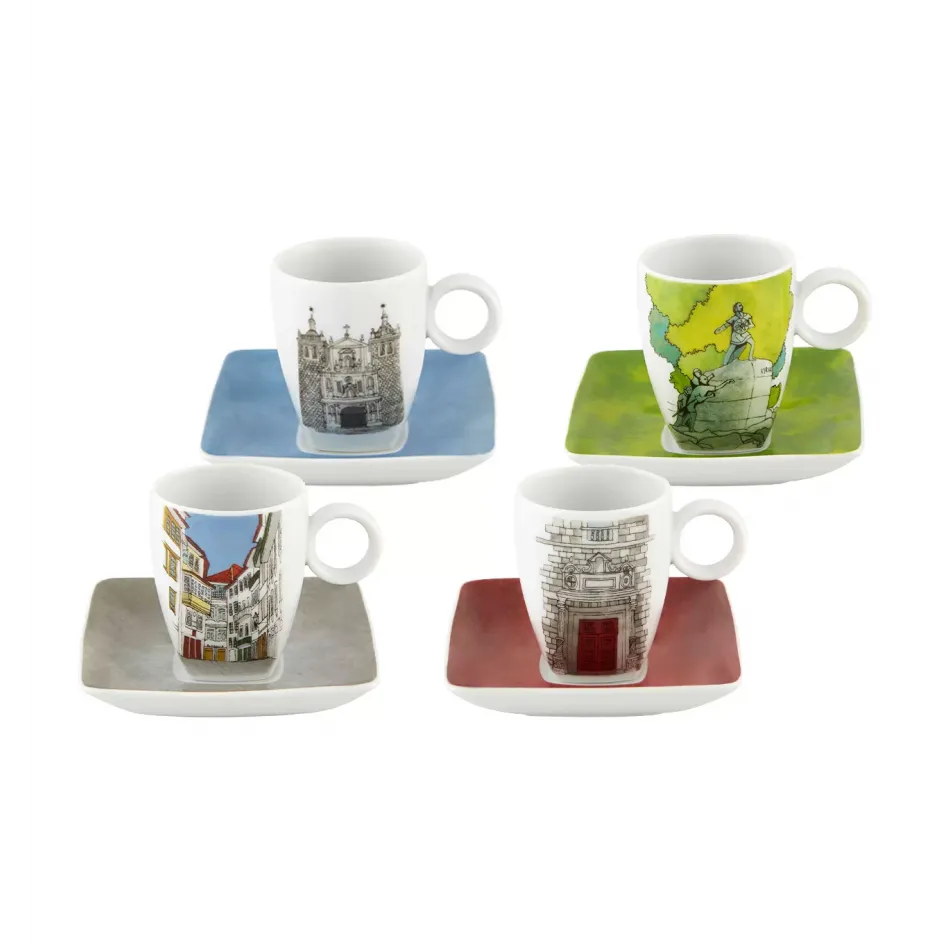 Alma de Viseu Set 4 Cups & Saucers