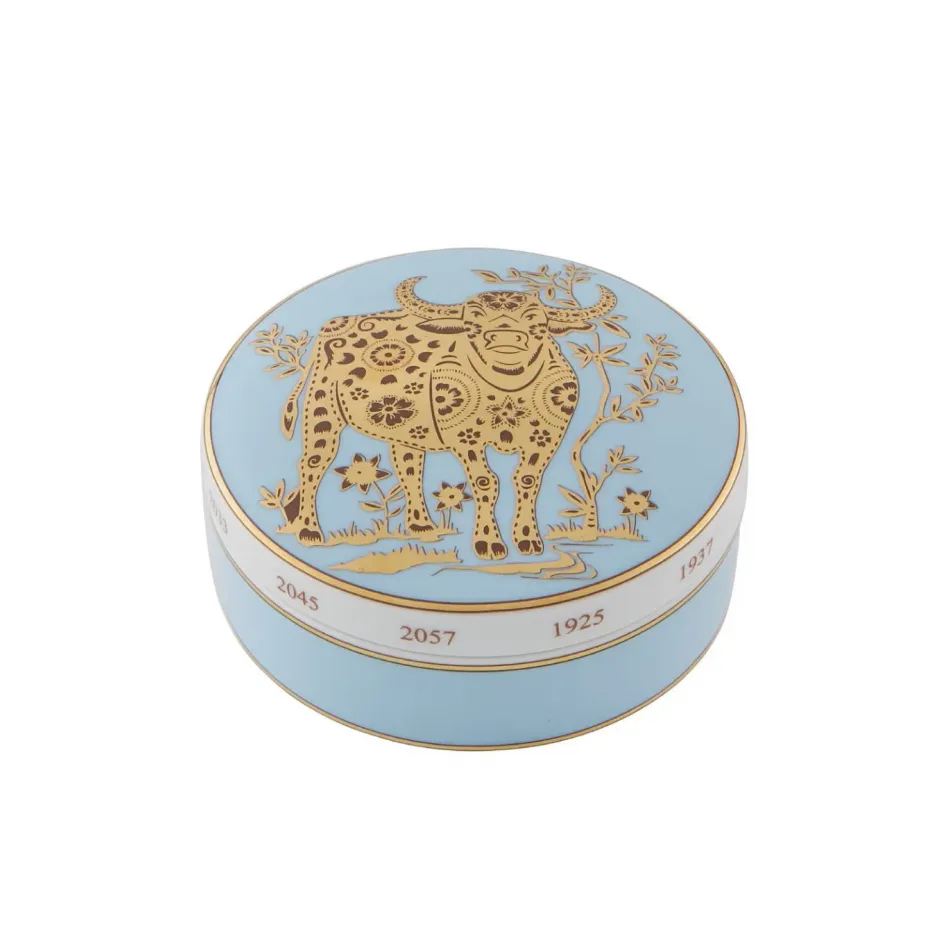 Golden Large Round Box Ox