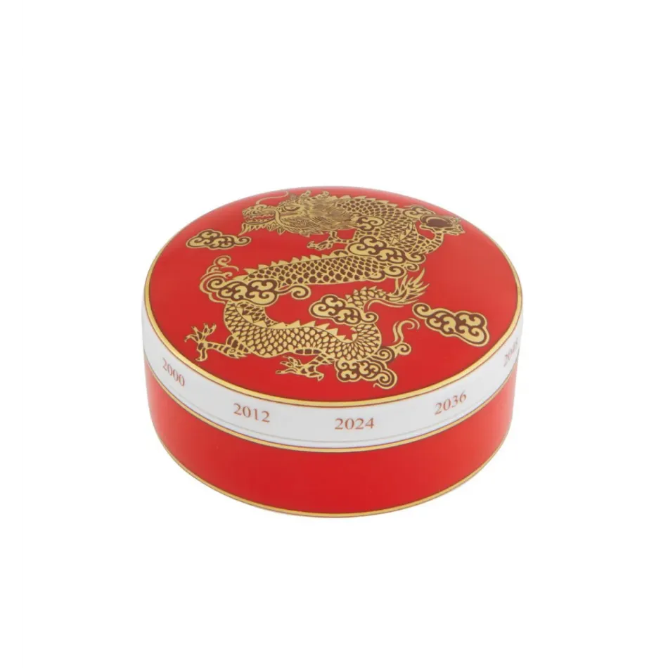 Golden Large Round Box Dragon