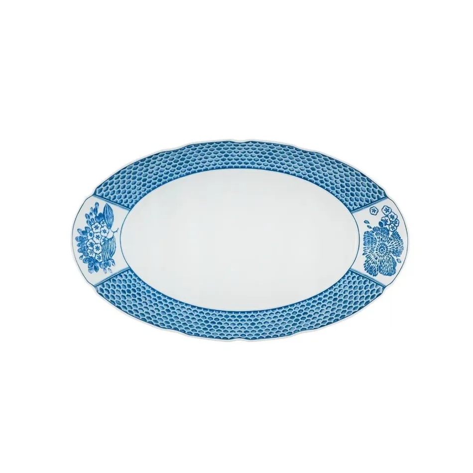 Coralina Blue Large Oval Platter