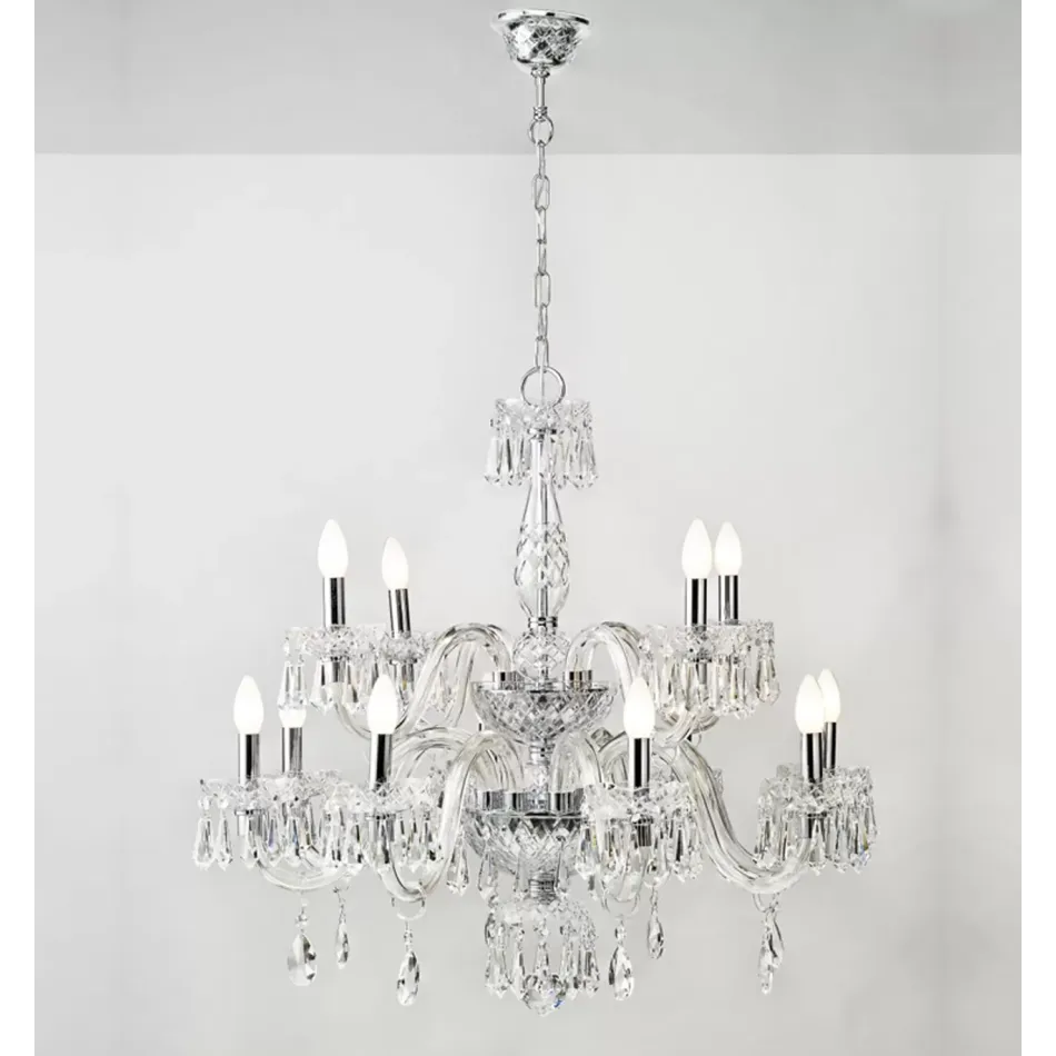Diamond Chandelier With 2 Levels And 12 Arms (Special Order)