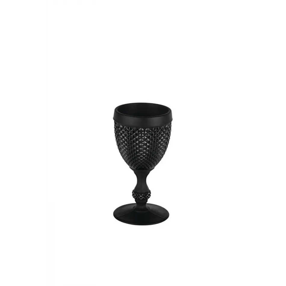 Bicos Bicolor Frosted Black Goblet, Set of 4