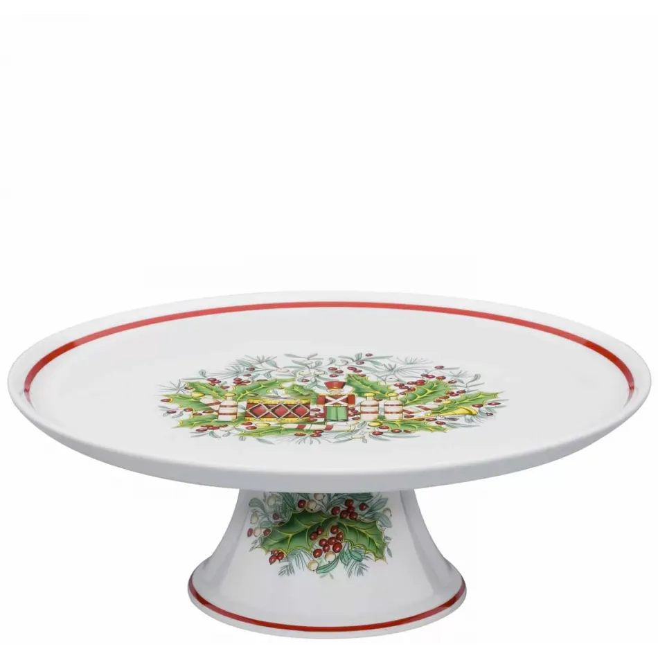 Christmas Magic Footed Cake Plate