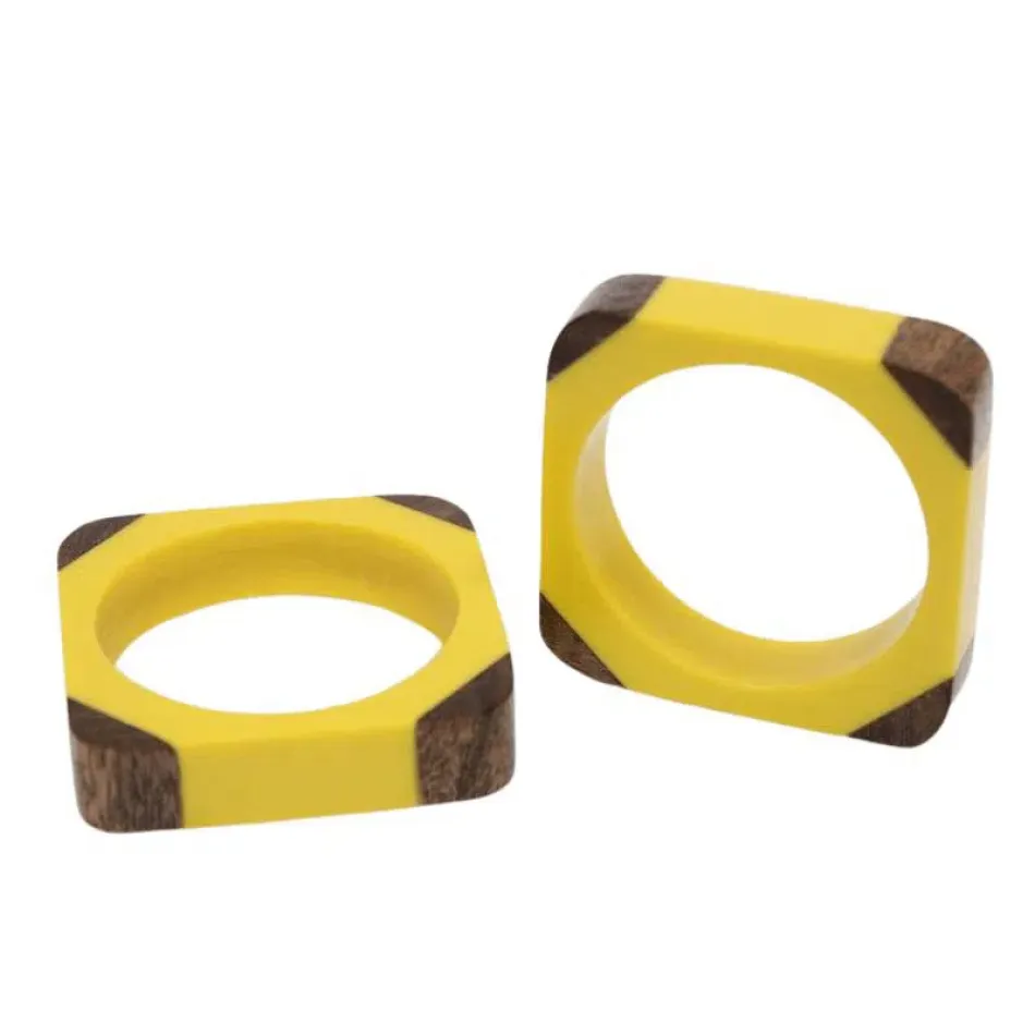 Quatro Small Yellow Napkin Ring
