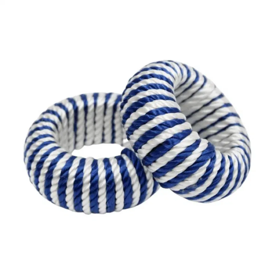 Cord Small Navy/White Napkin Ring