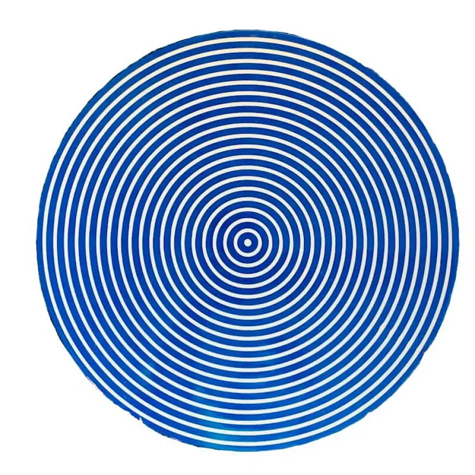 Round Lacquer Stripe Navy/White 15" Round Placemat