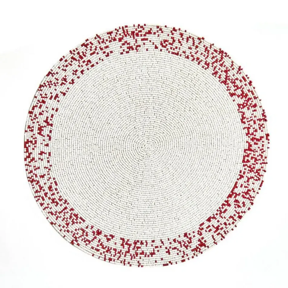 Splatter Red &White 15" Round Placemat