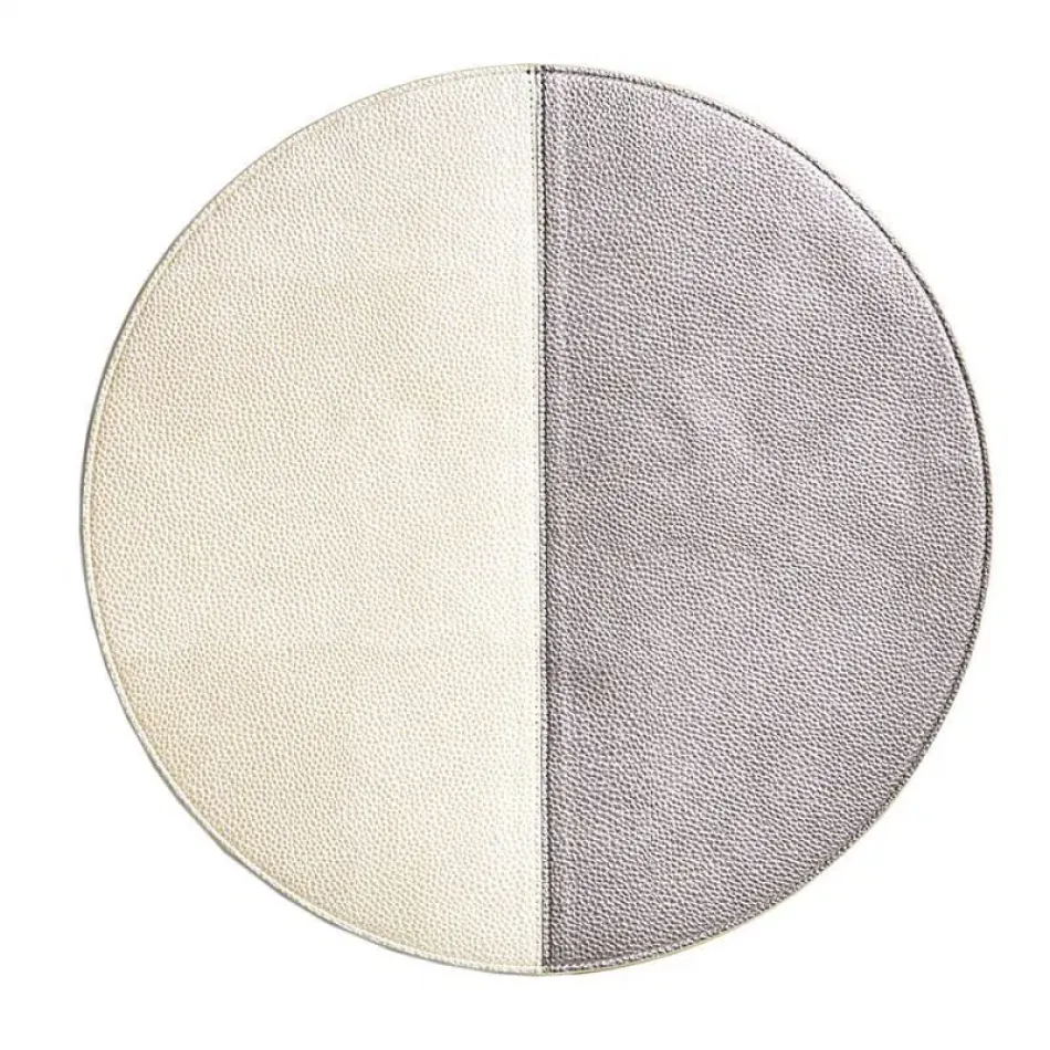 Split Reversible Pearl/Silver 15" Round Placemat