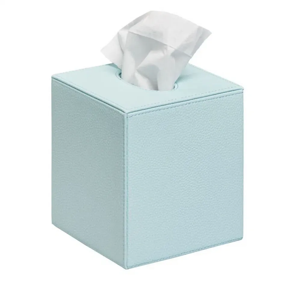 Faux Leather Tissue Box Von Gern Home x Dragons Of Walton Street Light Blue