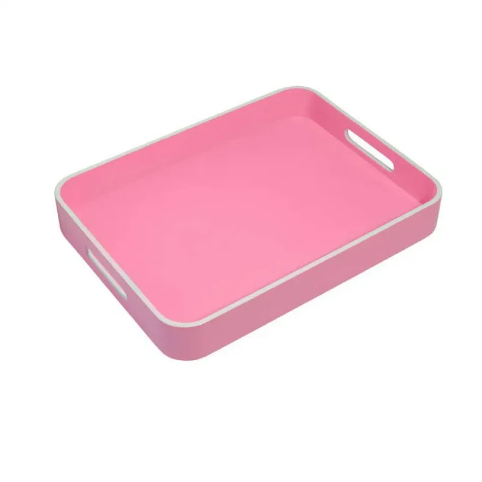 Pink 16" x 24" x 2" Large Lacquer Tray