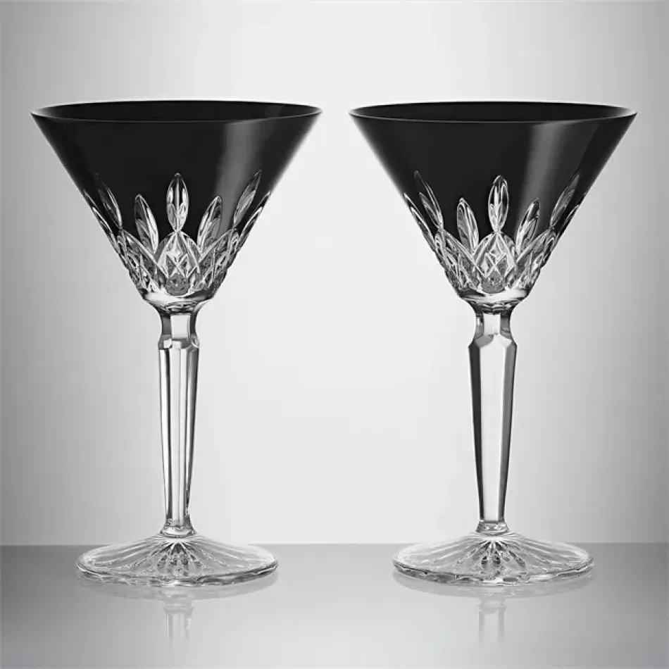 Lismore Black Martini 220ml 7floz, Set of 2
