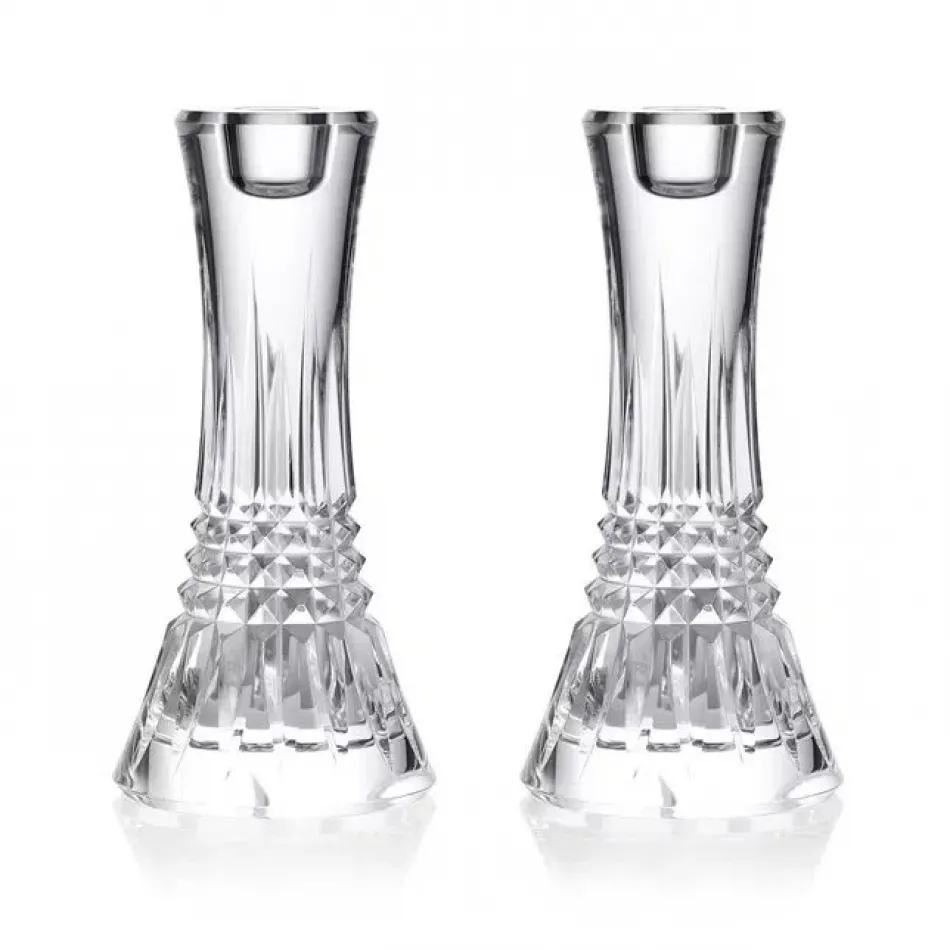 Lismore Diamond Candlestick 7" Set of 2