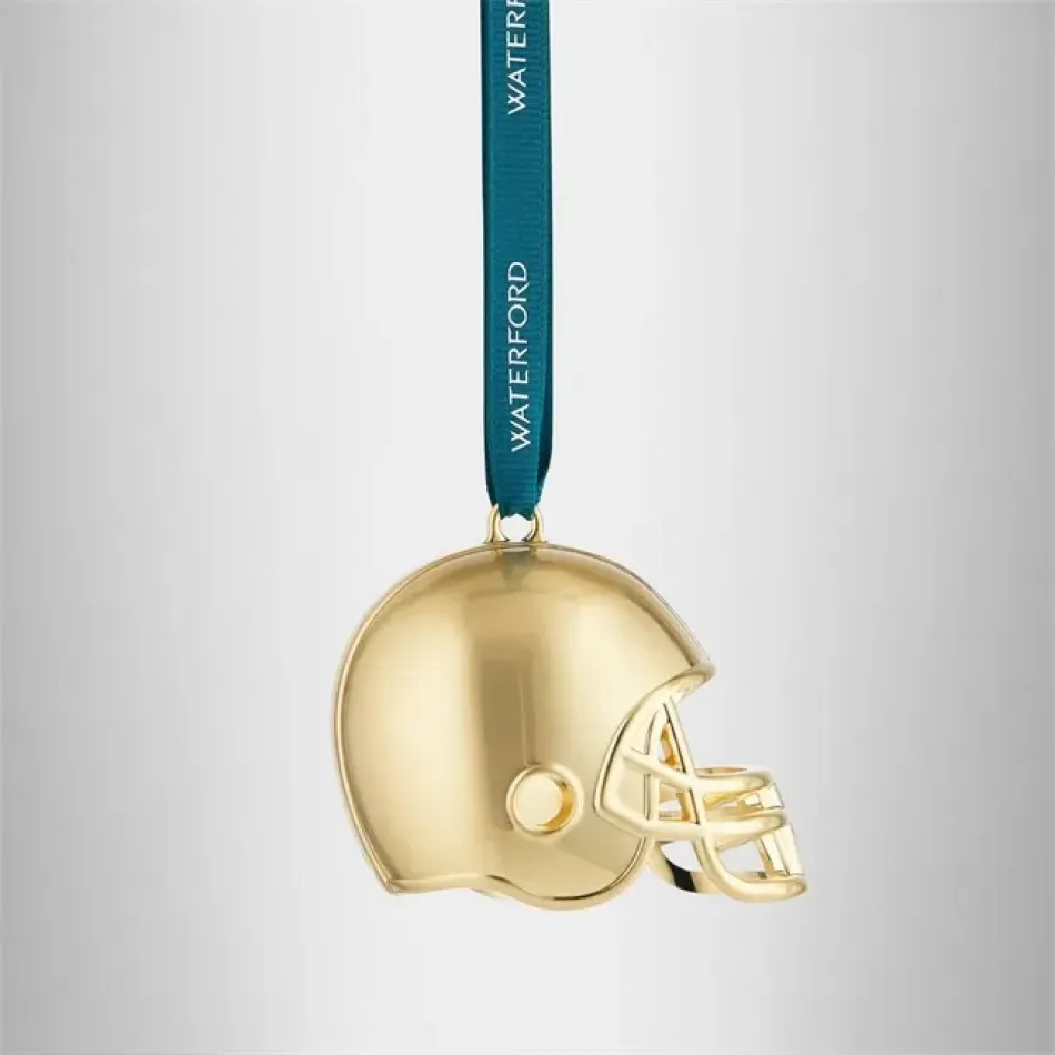 Christmas Metal Football Helmet Golden Ornament